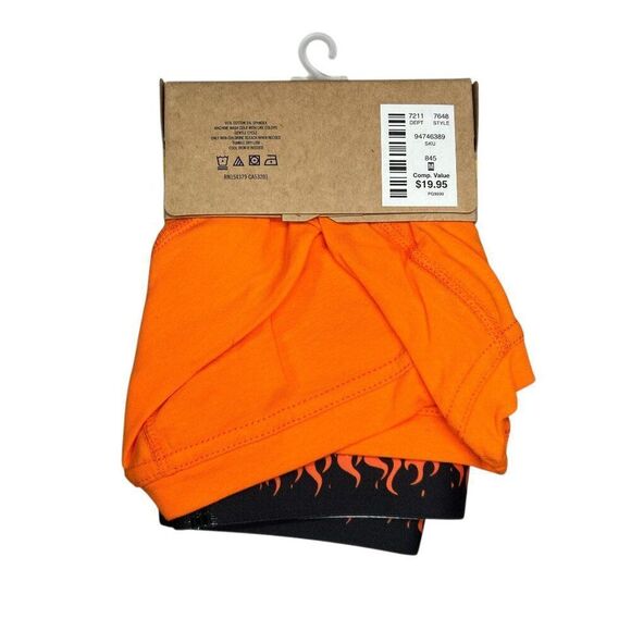 Aeropostale Boxer Briefs Men's Orange Flames Waistband 6" Knit Underwear Boxers - Picture 3 of 5
